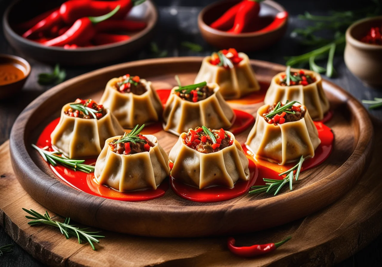 Vegan Savoyard Mushroom Dumplings with Paprika Sauce