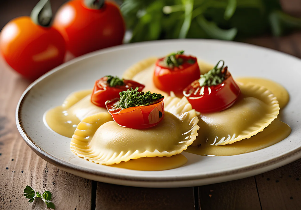 Ricotta Ravioli with Imperial Pomegranate