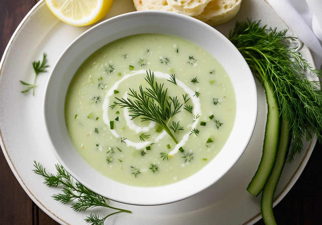 Cucumber Crab Soup with Dill