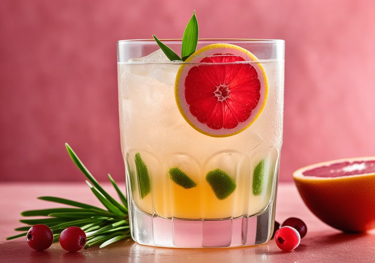 Grapefruit Lemonade with Lingonberries