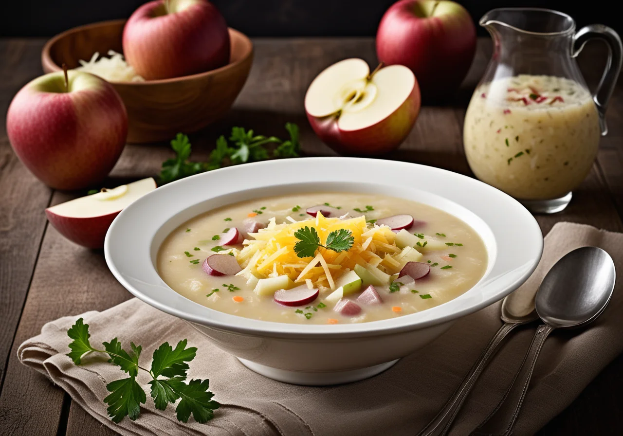 Sauerkraut Soup with Potatoes and Apples