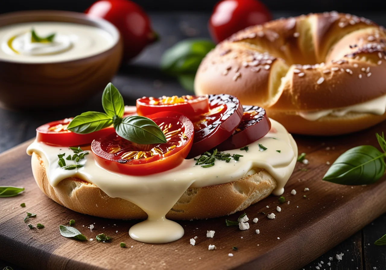 Tomato-Cream Cheese Bagel
