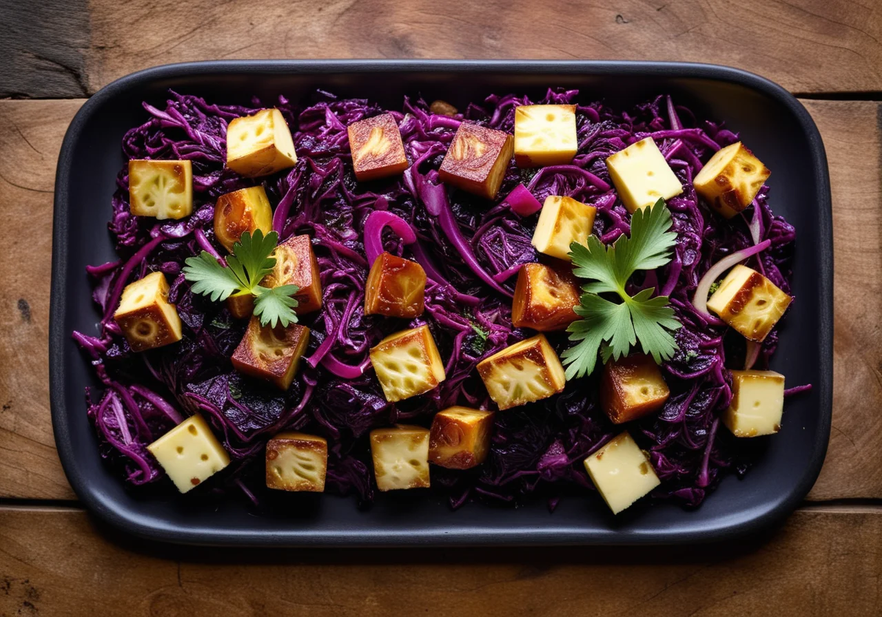 Roasted Red Cabbage with Cheese