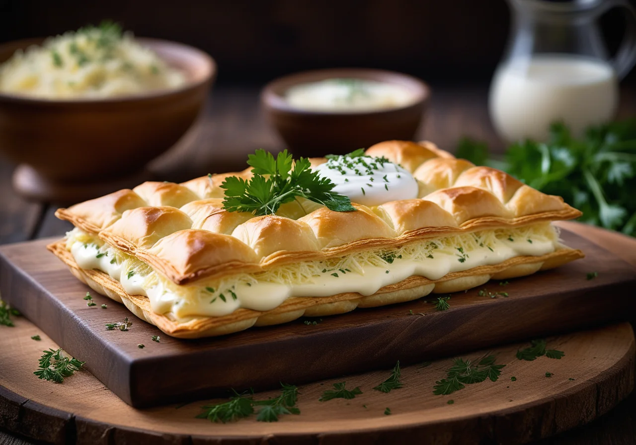 Sauerkraut-Cumin Paste in Phyllo Dough