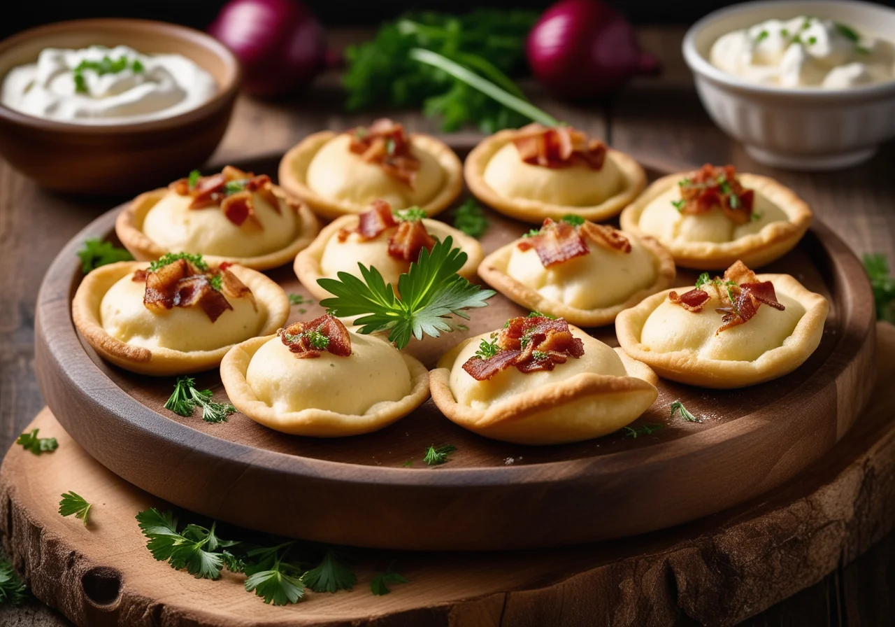 Dough pockets with cottage cheese potato filling