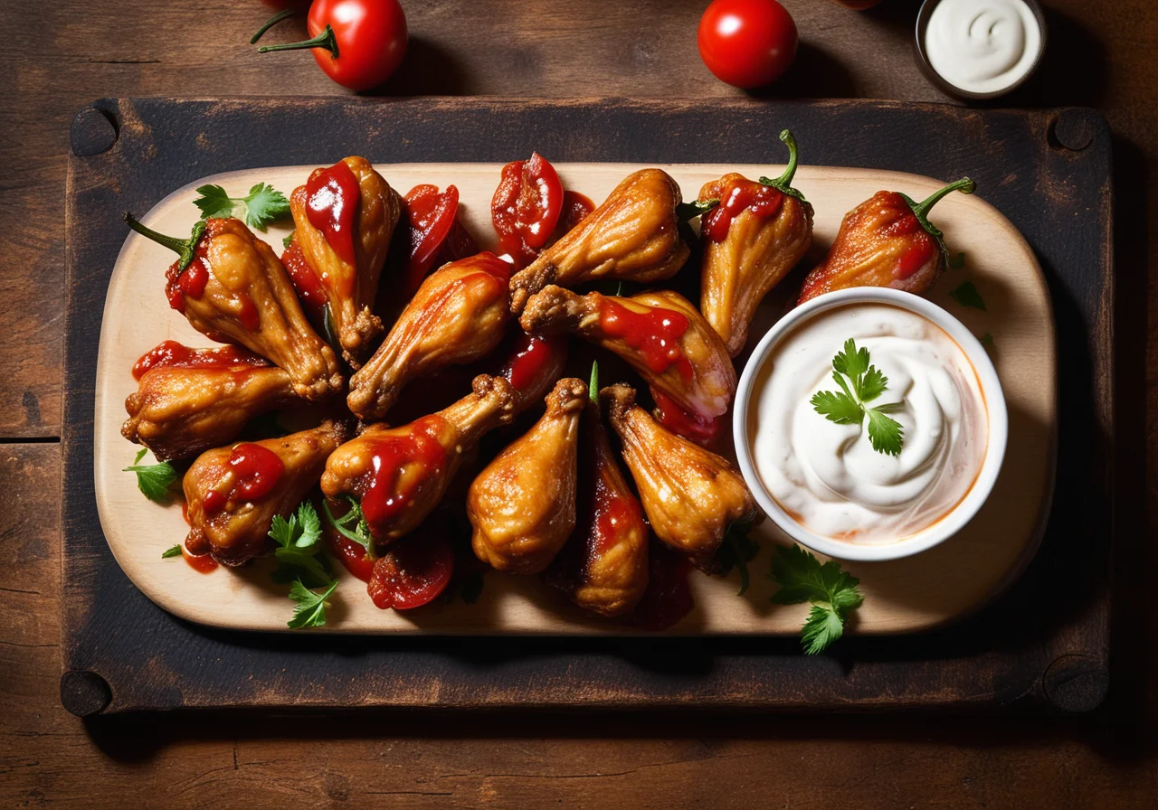Spicy Chicken Wings with Dip