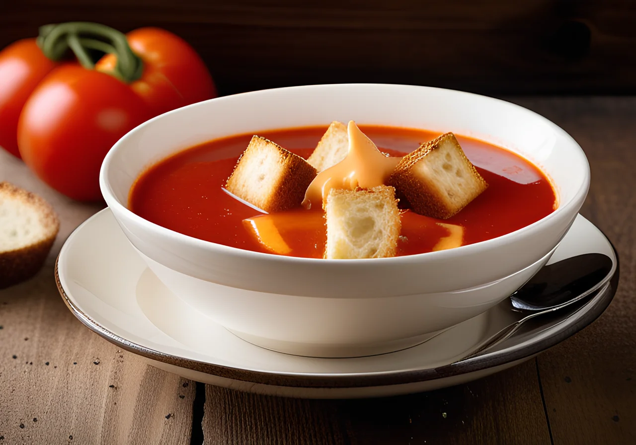 Tomato Soup with Croutons