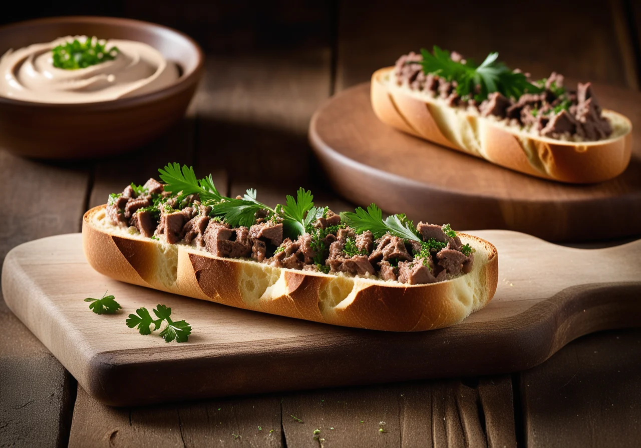 Chicken Liver Spread on Baguette
