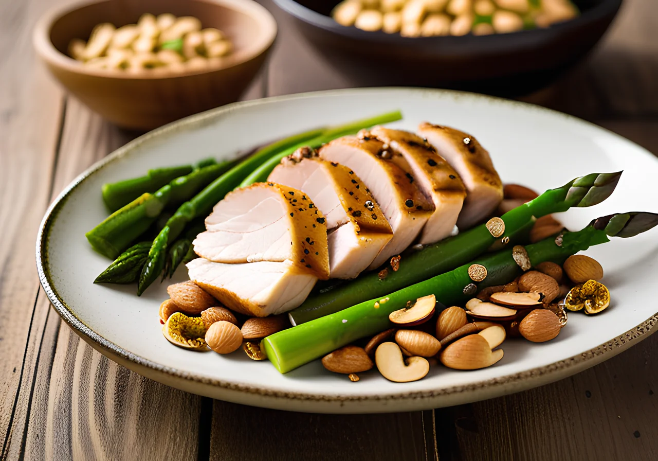 Green Asparagus and Chicken Breast from the Wok