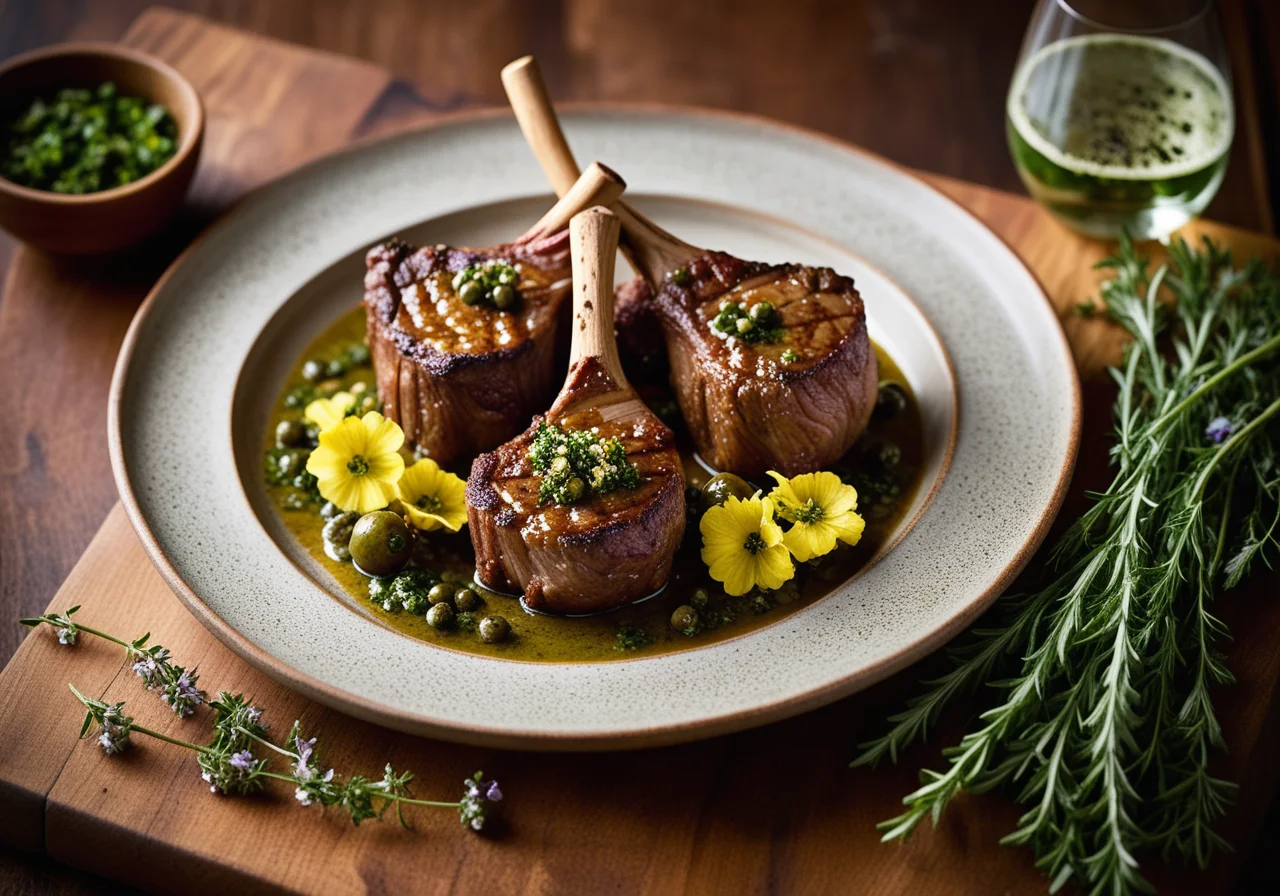 Lamb chops with herbs