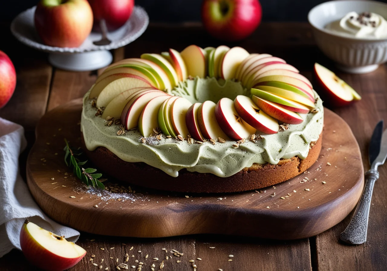 Apple Cake with Poppy Seed Cream