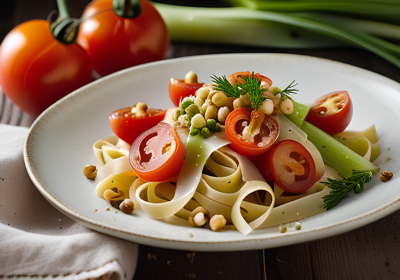 Tomato Pasta with Leek