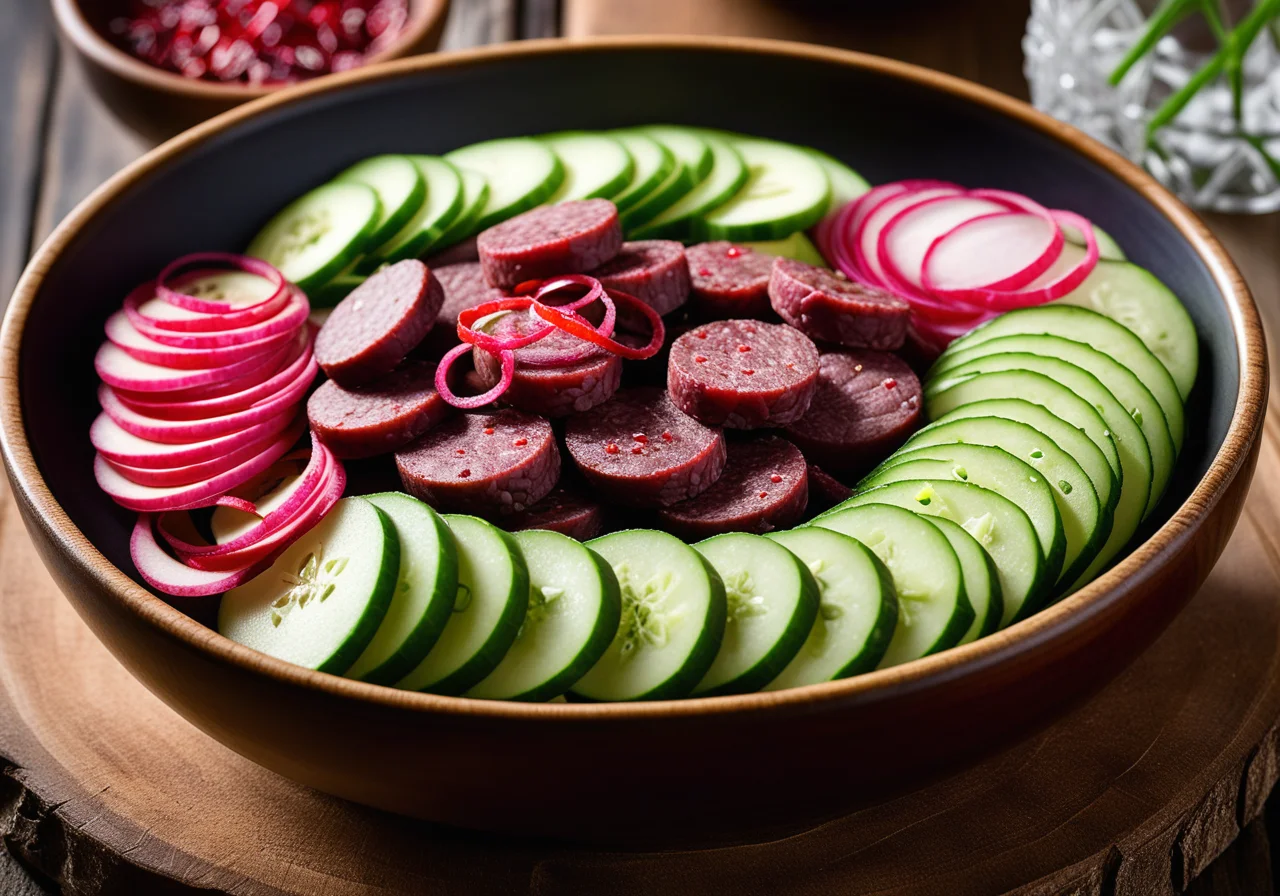 Colorful Salad with Blood Sausage