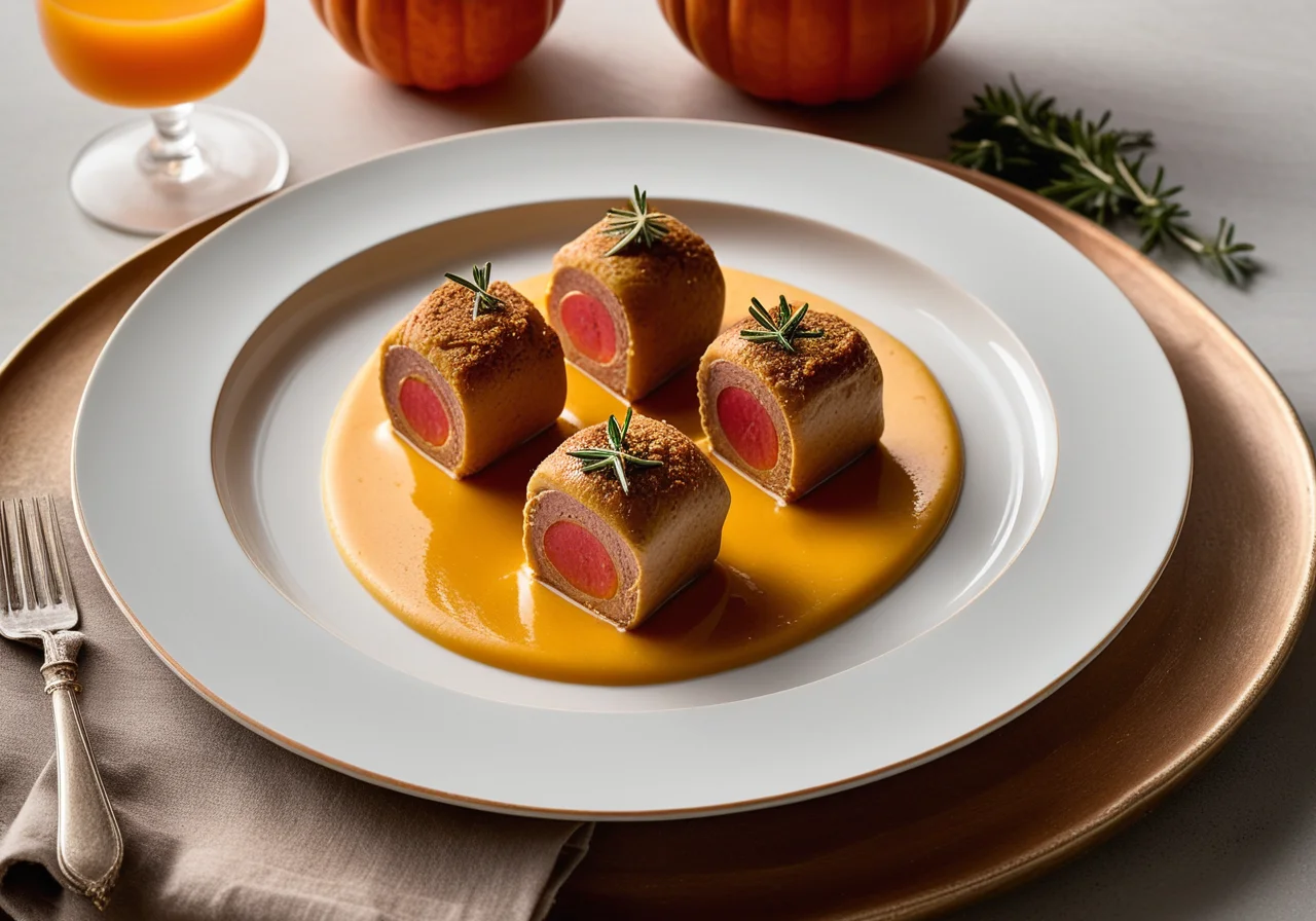 Veal Roulades Stuffed with Pumpkin and Amaretti Sauce