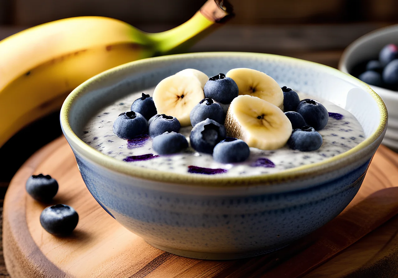 Chia Pudding with Blueberries and Banana