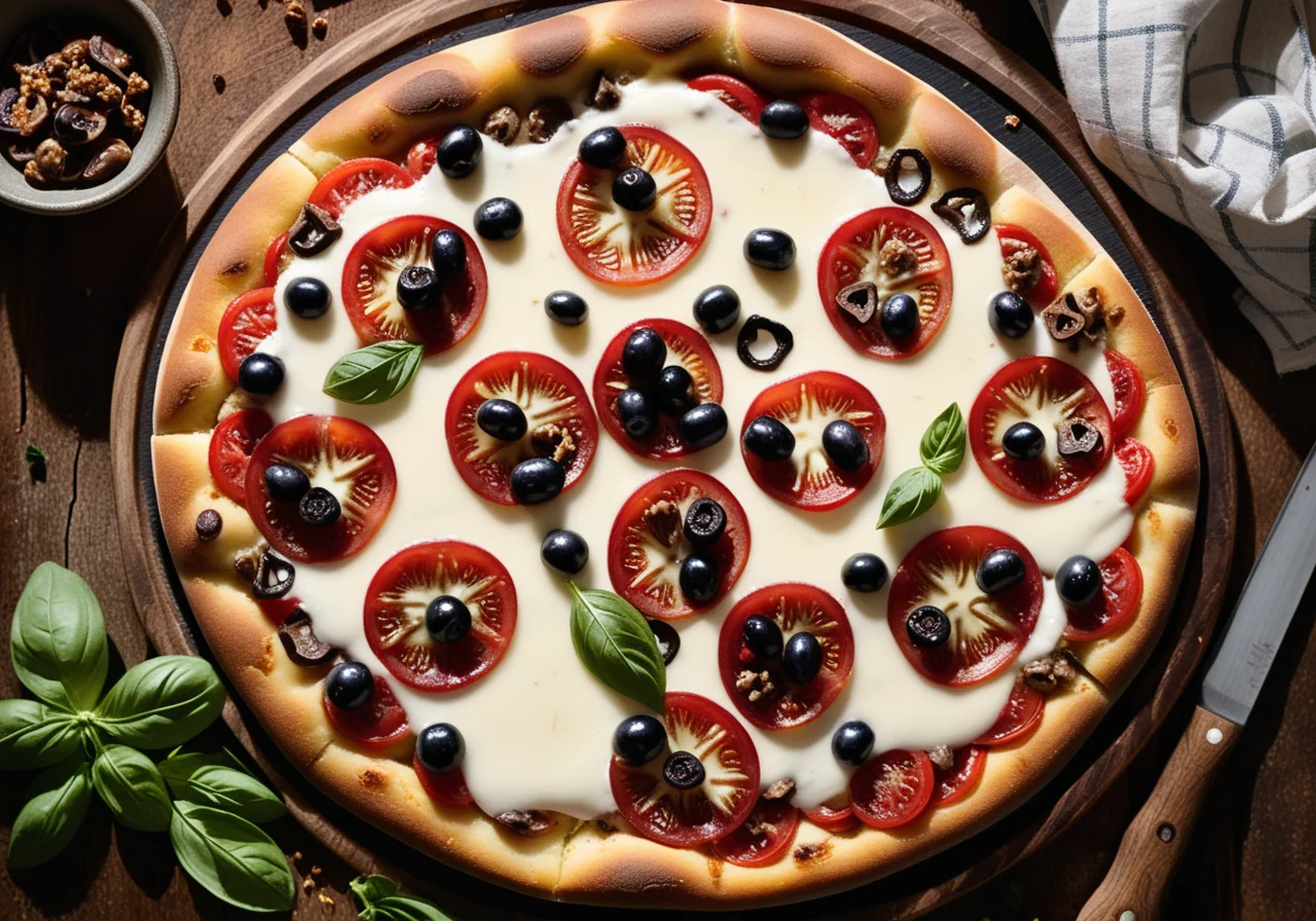 Potato Pizza with Colorful Toppings