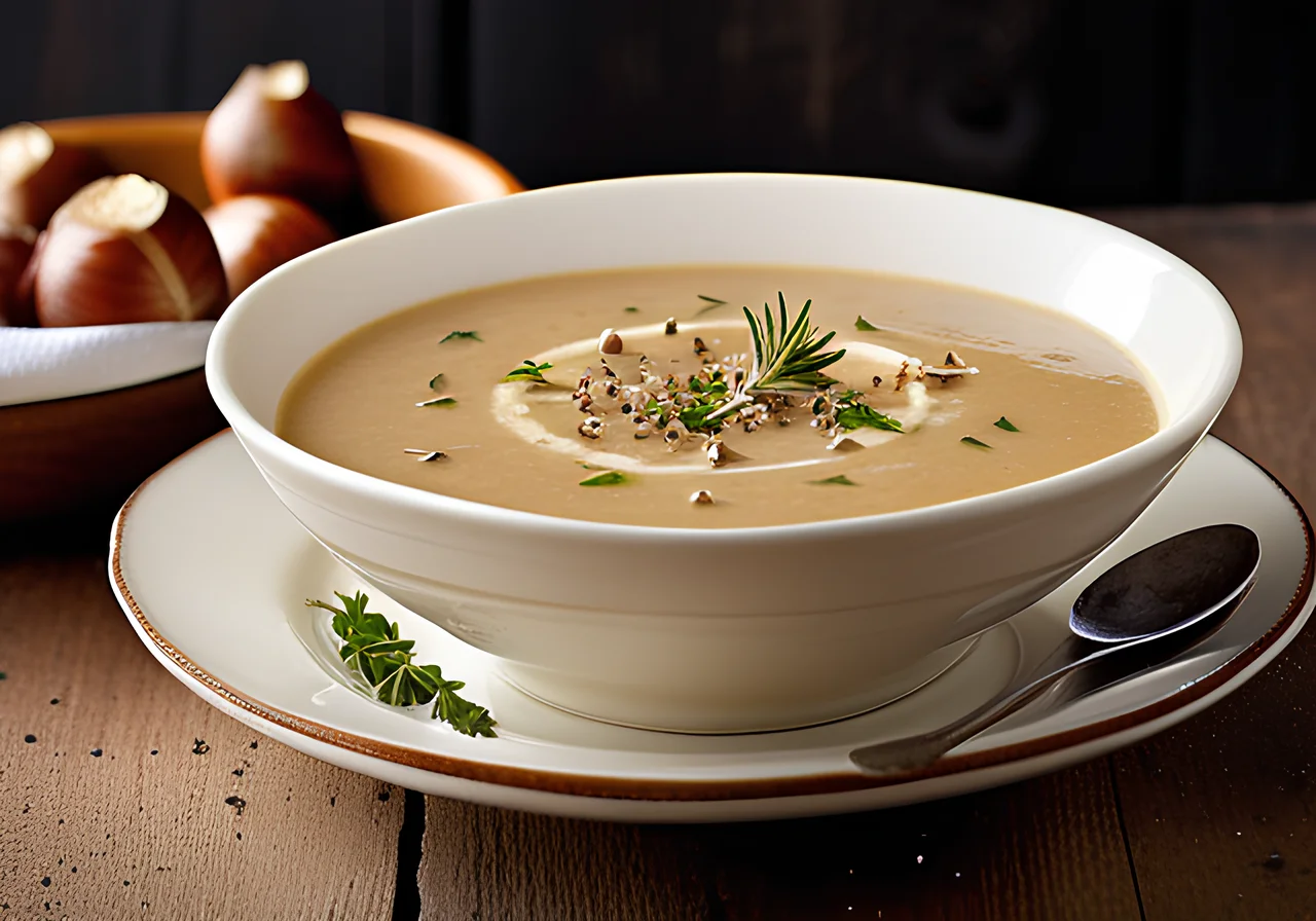 Chestnut Soup with Beans and Rice