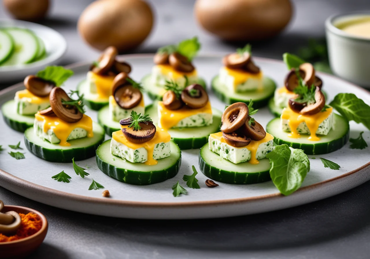 Cucumber Cheese Bites