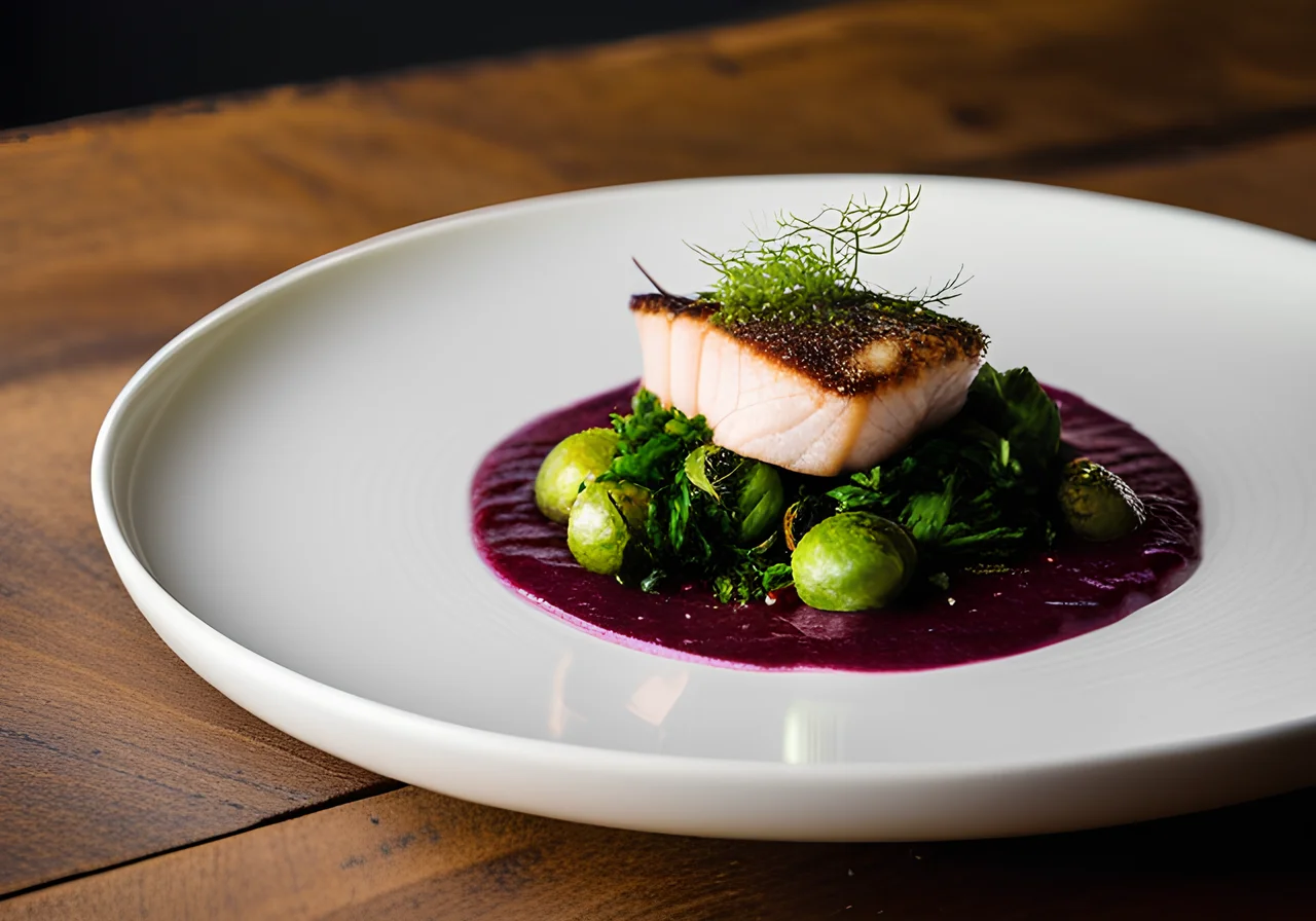 Skrei with Beetroot Mash and Horseradish Salsa