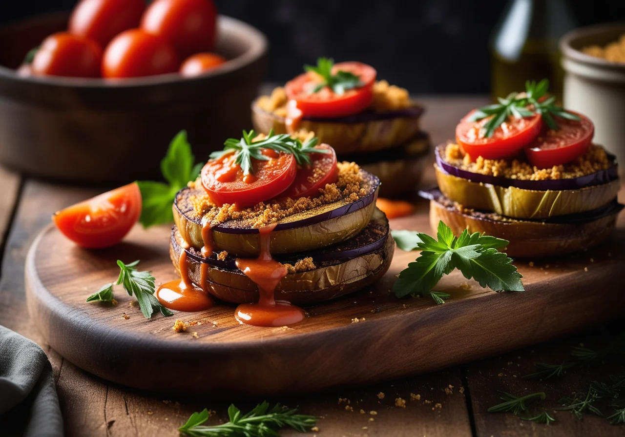 Baked Eggplants with Meat Filling and Tomato Sauce
