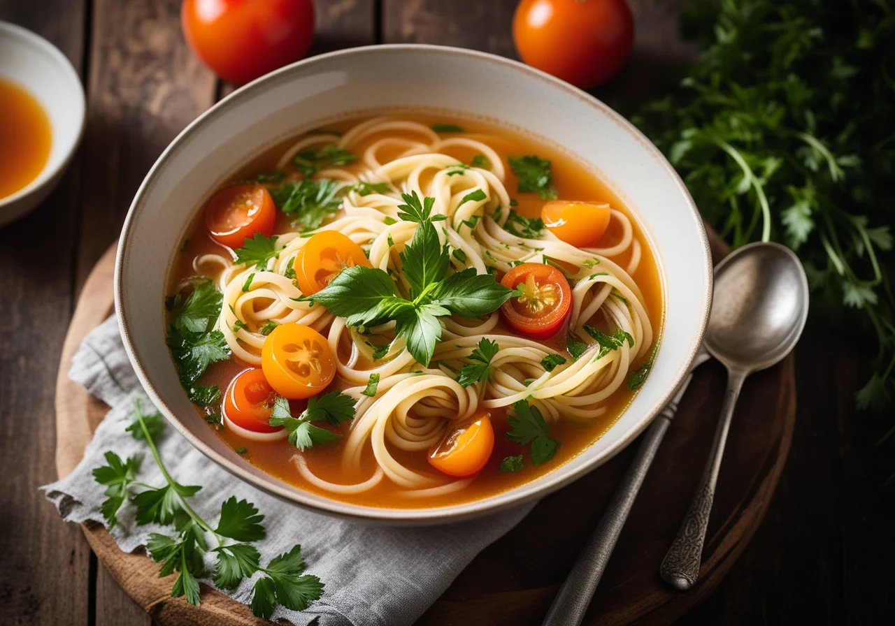 Noodle Vegetable Soup with Beans