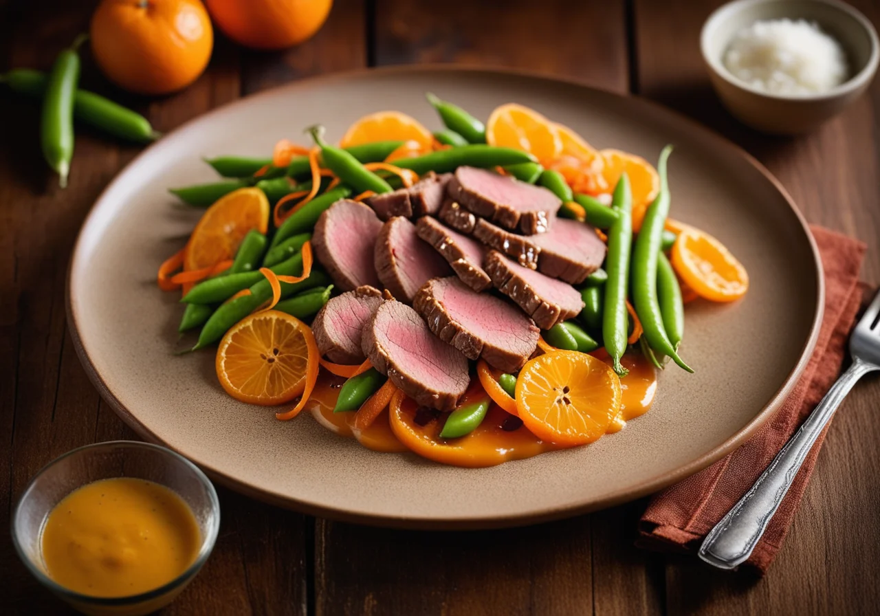 Veal Strips with Orange Mustard Sauce