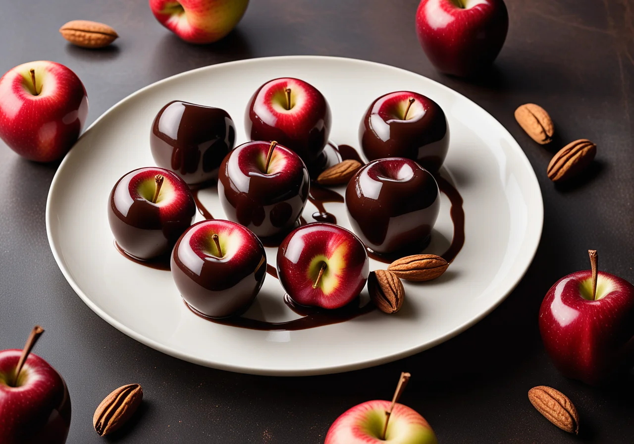 Apples with Chocolate Glaze