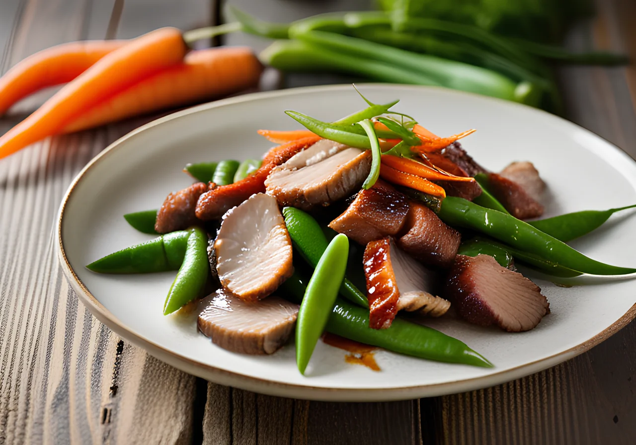 Pork Tenderloin with Sugar Snap Peas from the Wok