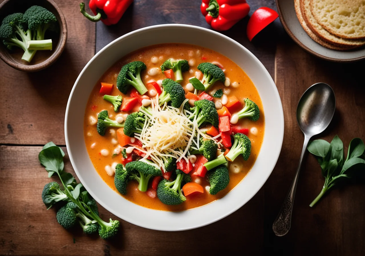 Vegetarian Minestrone with Broccoli and Beans
