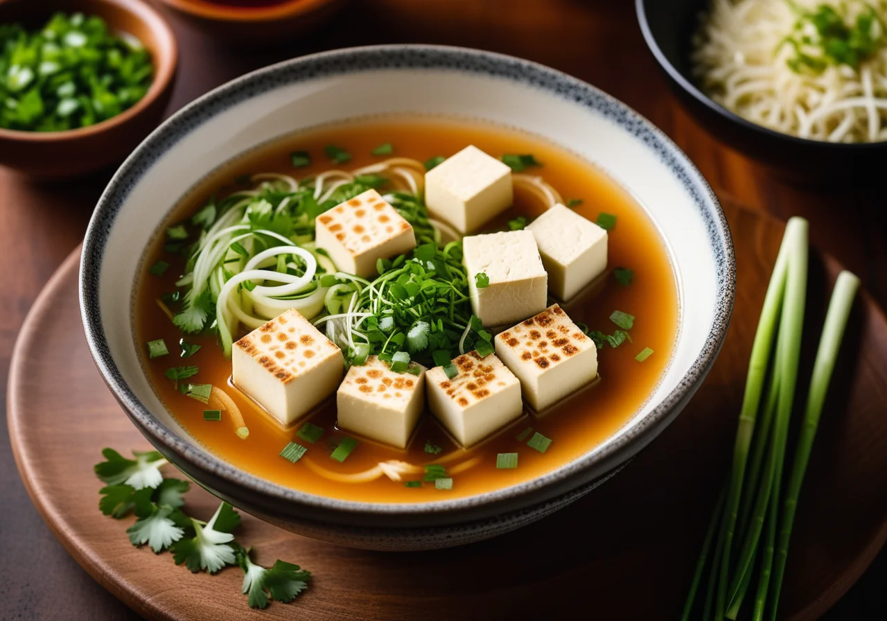 Miso Soup with Tofu and Sprouts