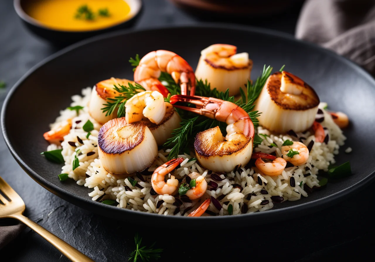 Seafood with Saffron Sauce