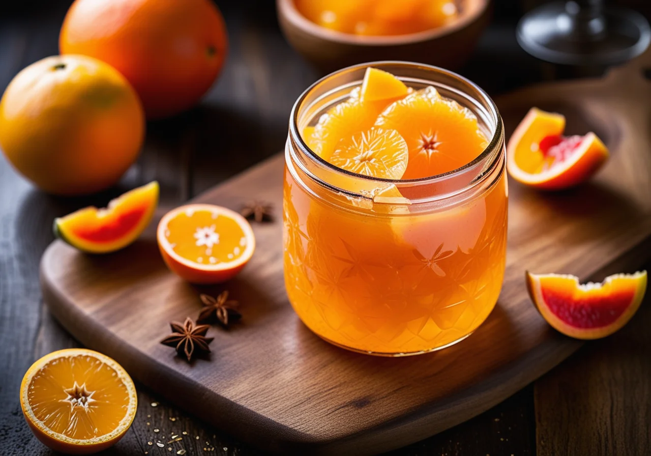 Orange Gelée with Papaya, Cinnamon and Star Anise