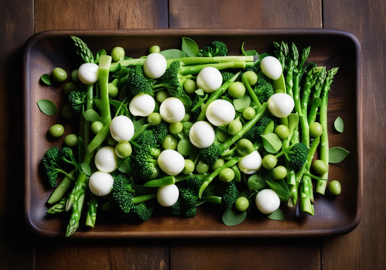 Green Vegetable Salad with Mozzarella