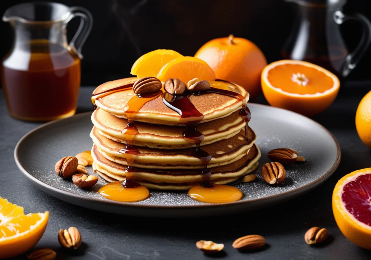 Pancakes with Marinated Oranges