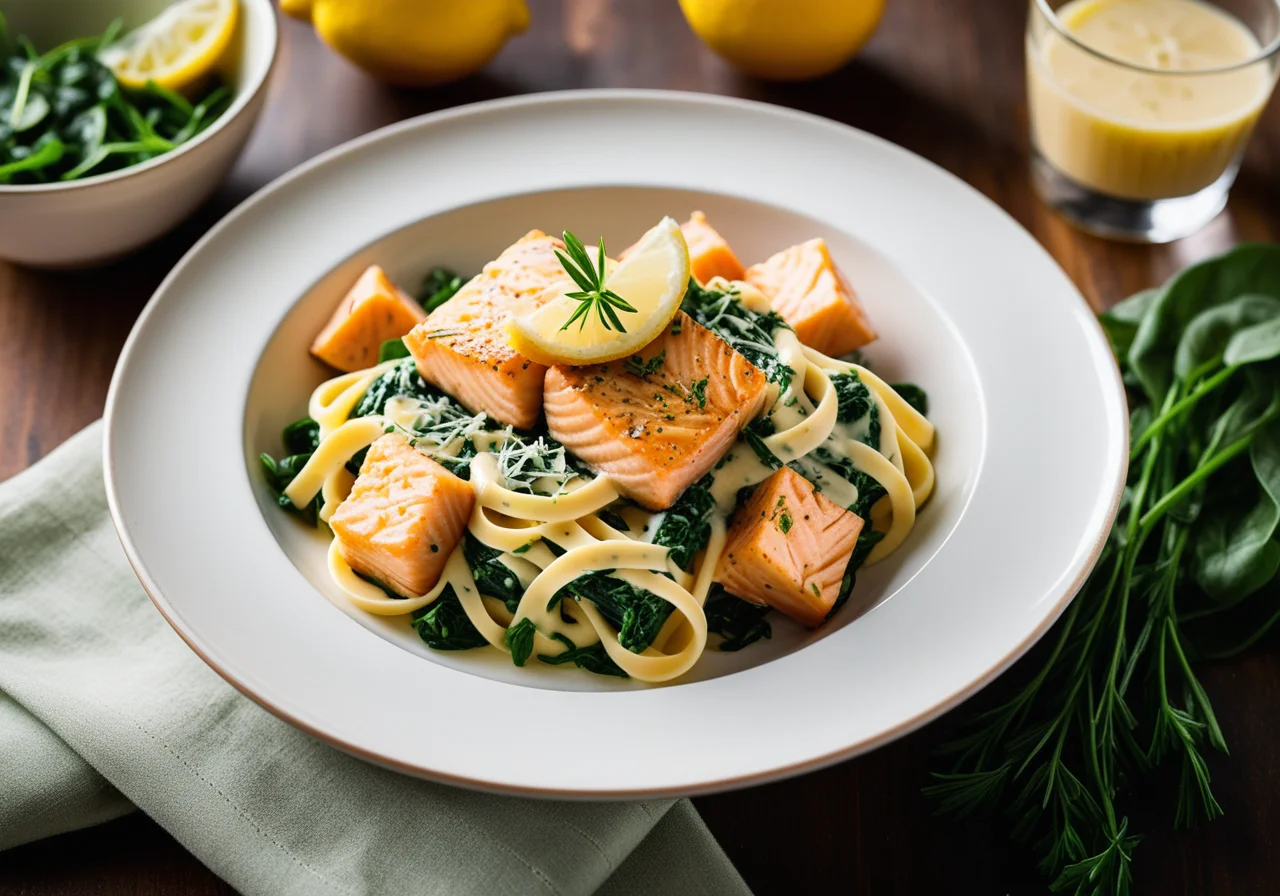 Pasta with Salmon and Watercress