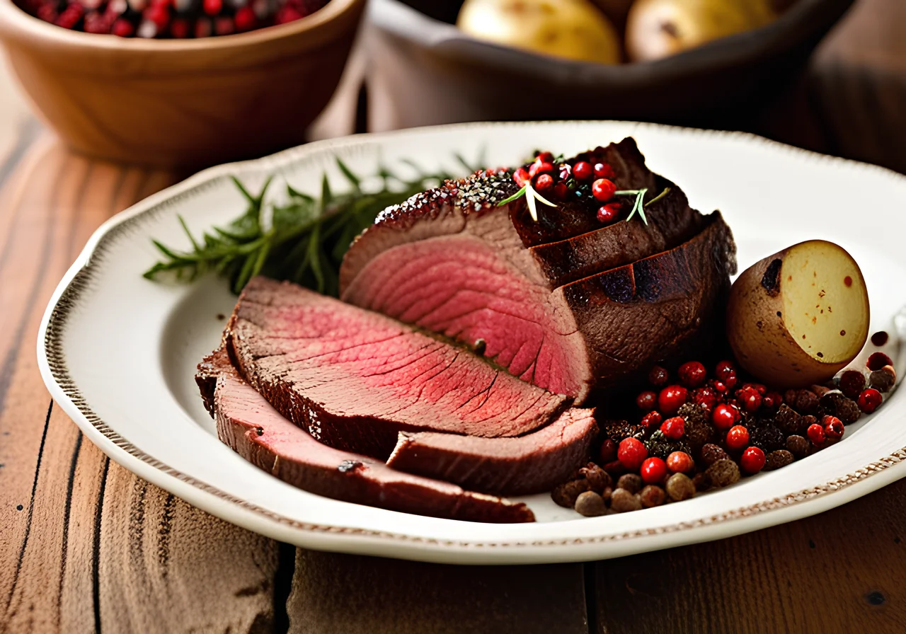 Grilled Beef Roast with Fresh Pepper