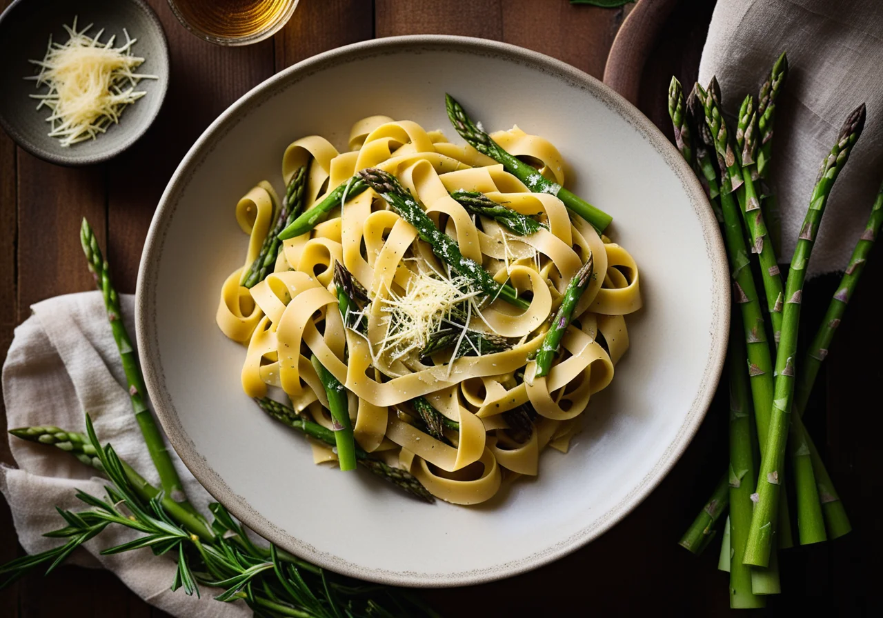 Bandnudeln mit Wildspargel