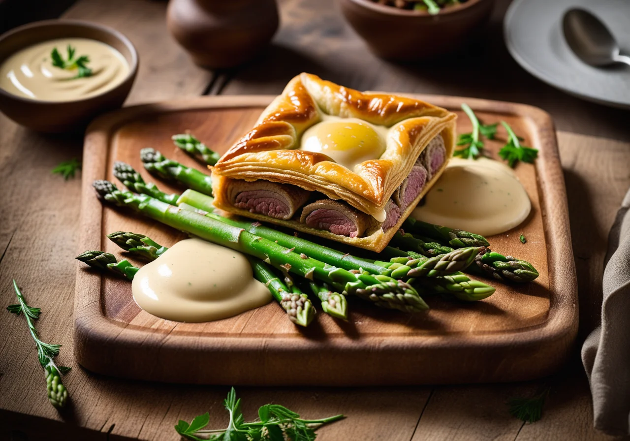 Calf Head with Green Asparagus