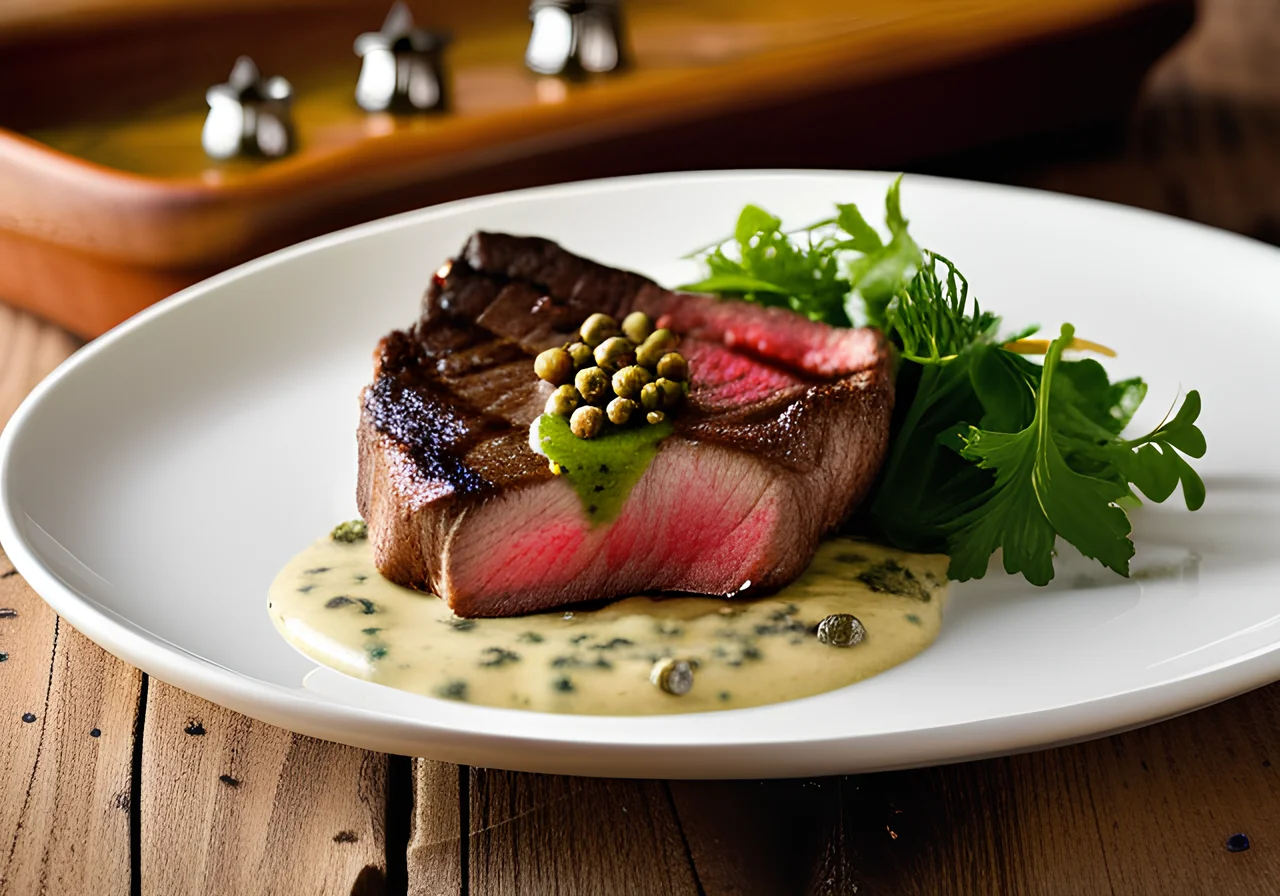 Steak with Green Pepper Sauce
