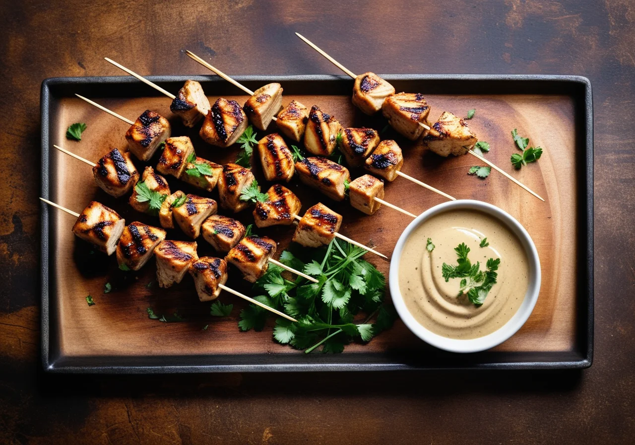 Chicken Skewers with Coconut Ginger Sauce