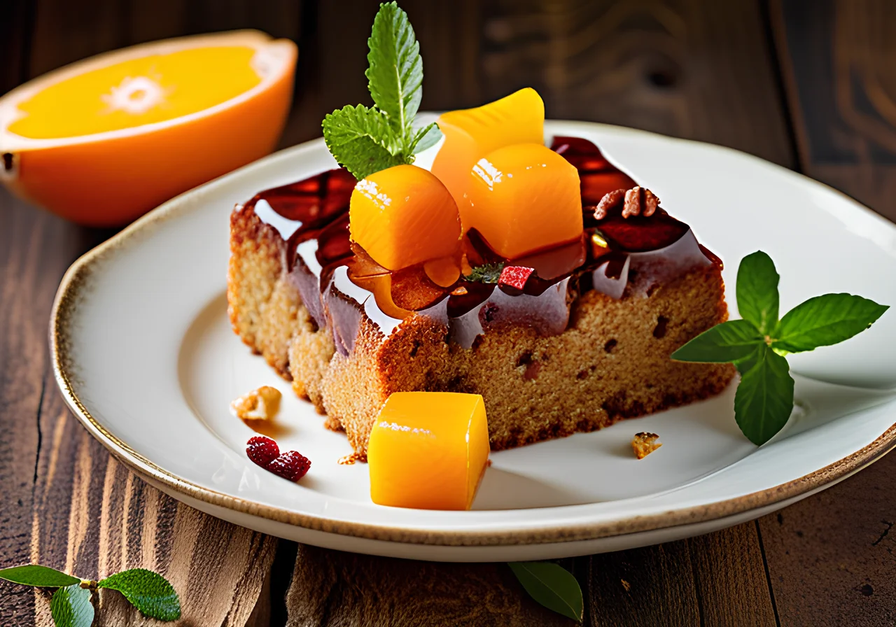 Date Cake with Mango