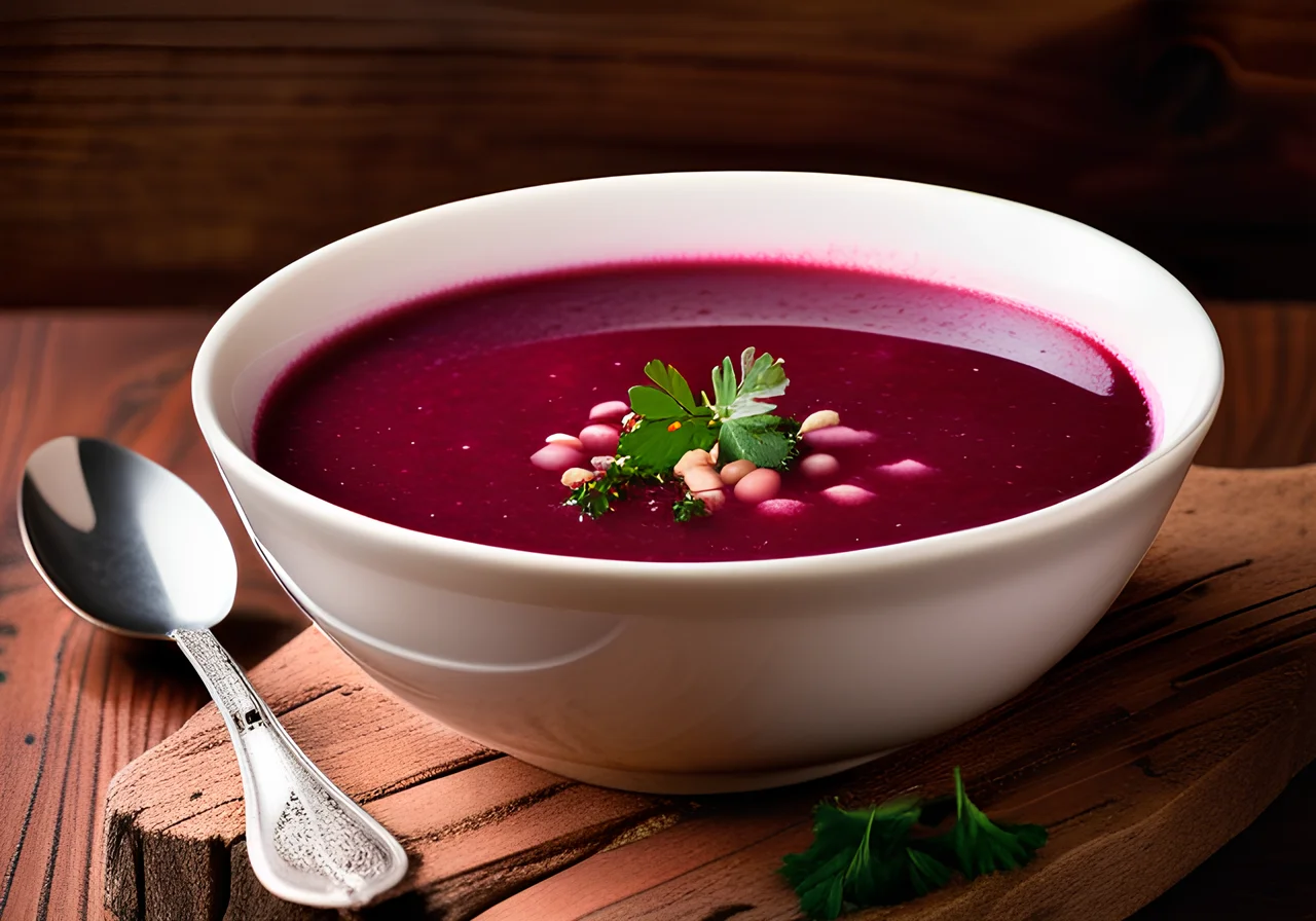 Beetroot Soup with White Beans