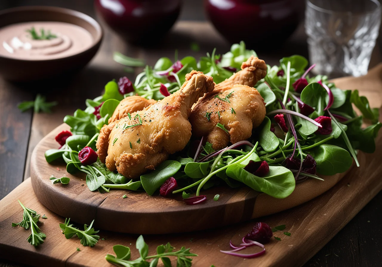 Chicken in Batter with Salad