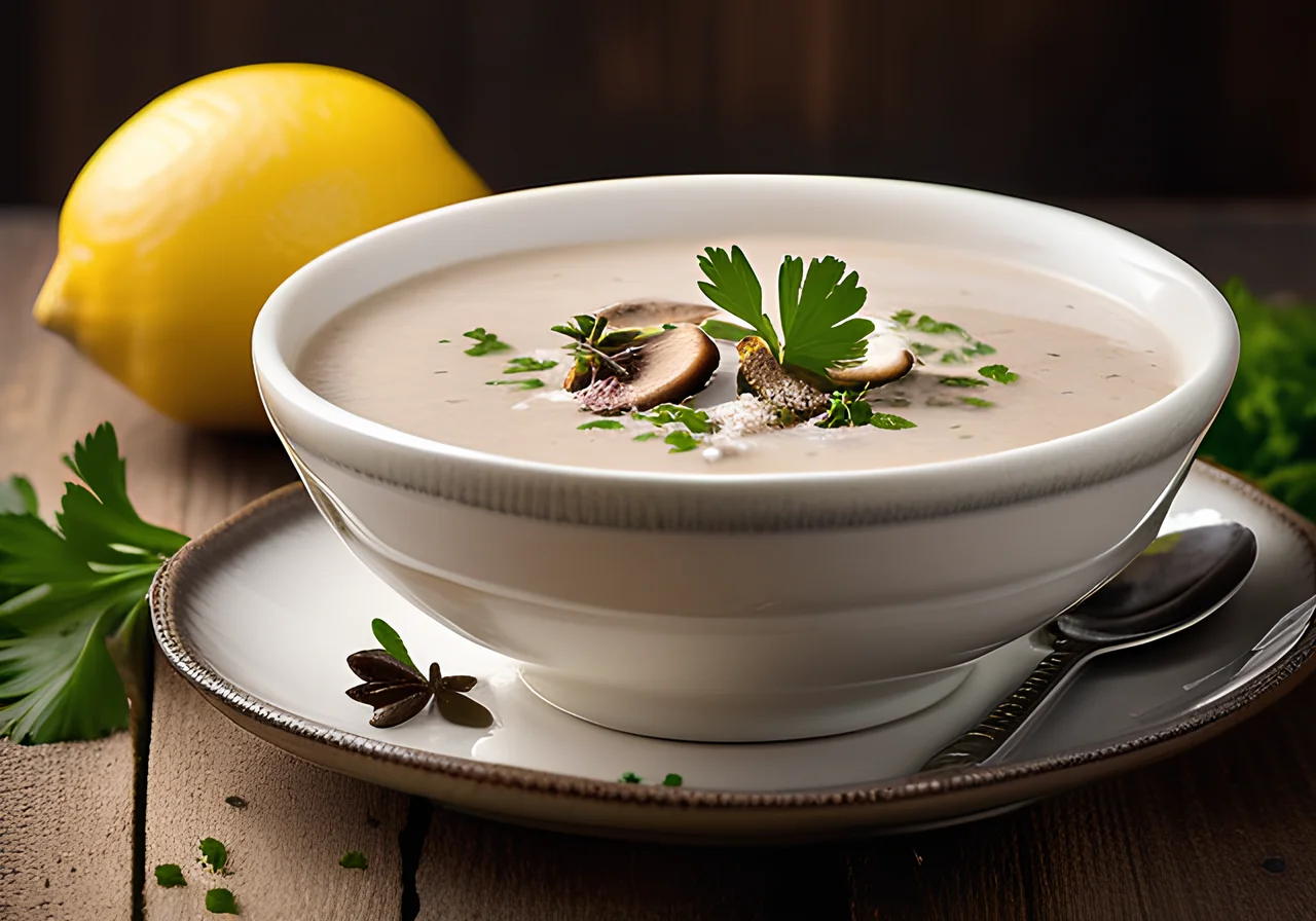 Mushroom Soup with Milk Foam
