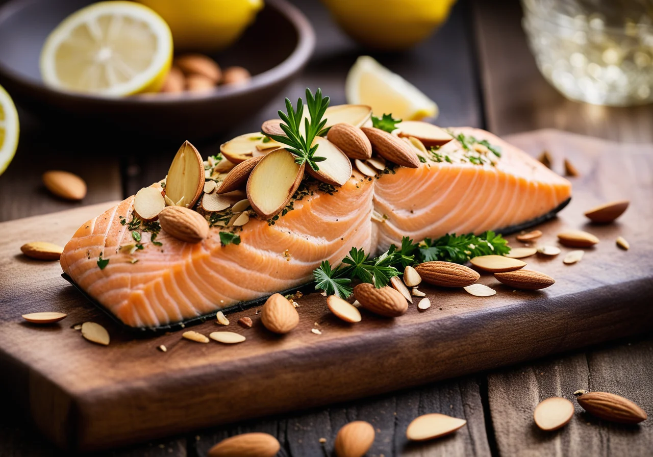 Christmas Filled Salmon with Almonds