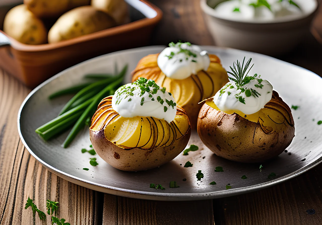 Potatoes Wrapped in Aluminum Foil with Herb Quark