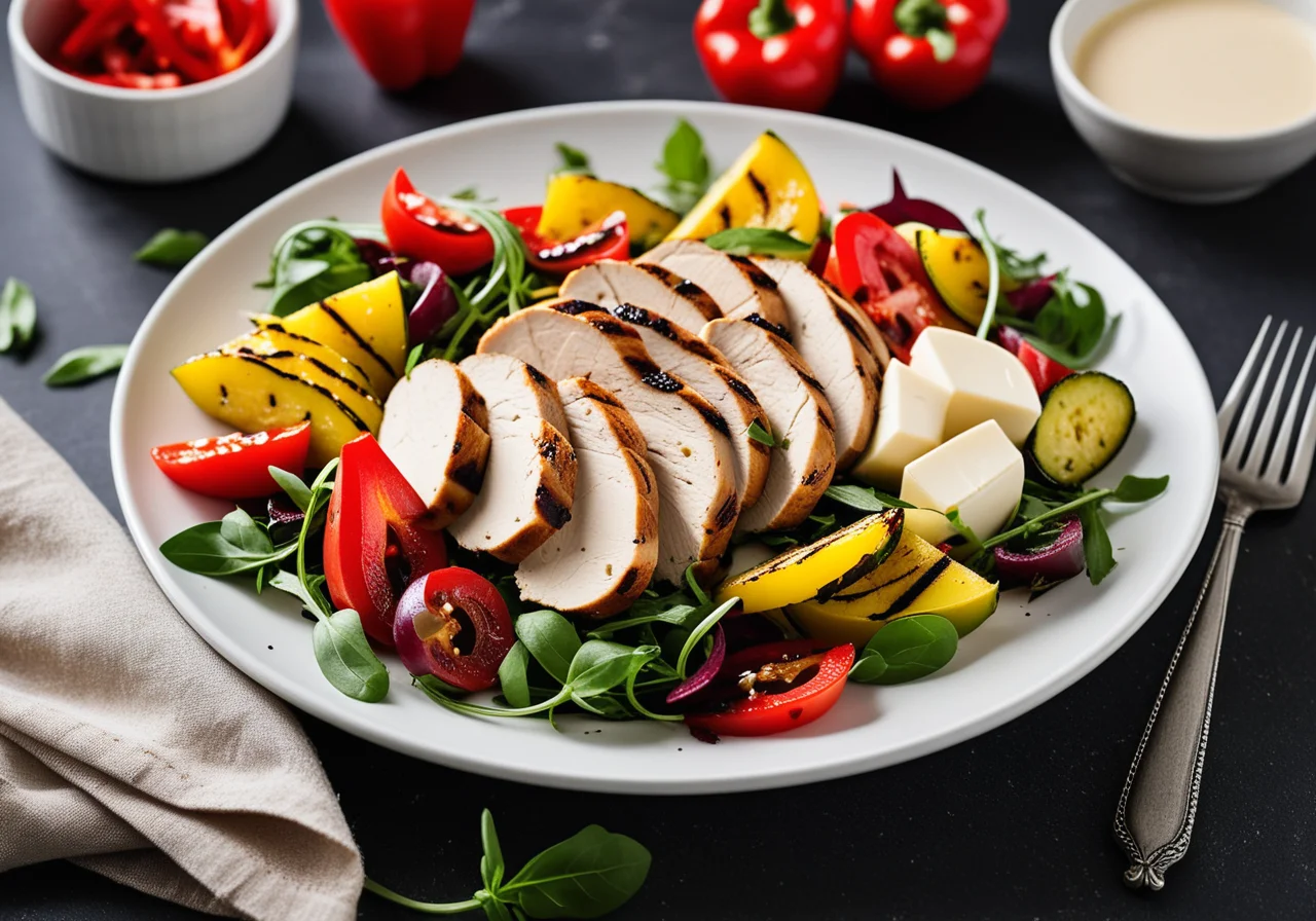 Roasted Vegetable Salad with Chicken Breast