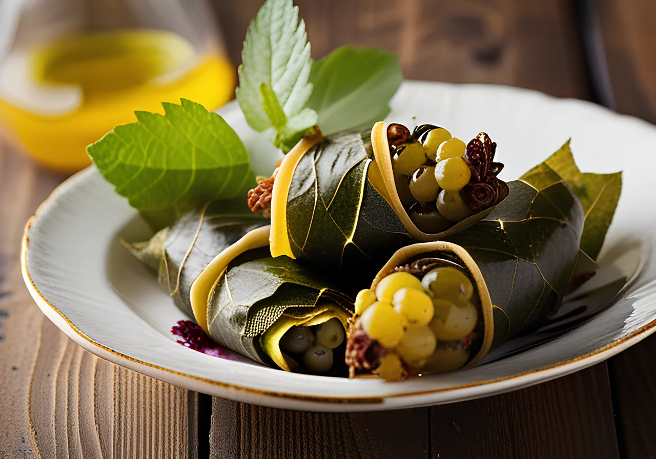 Syrian Vegetarian Stuffed Grape Leaves