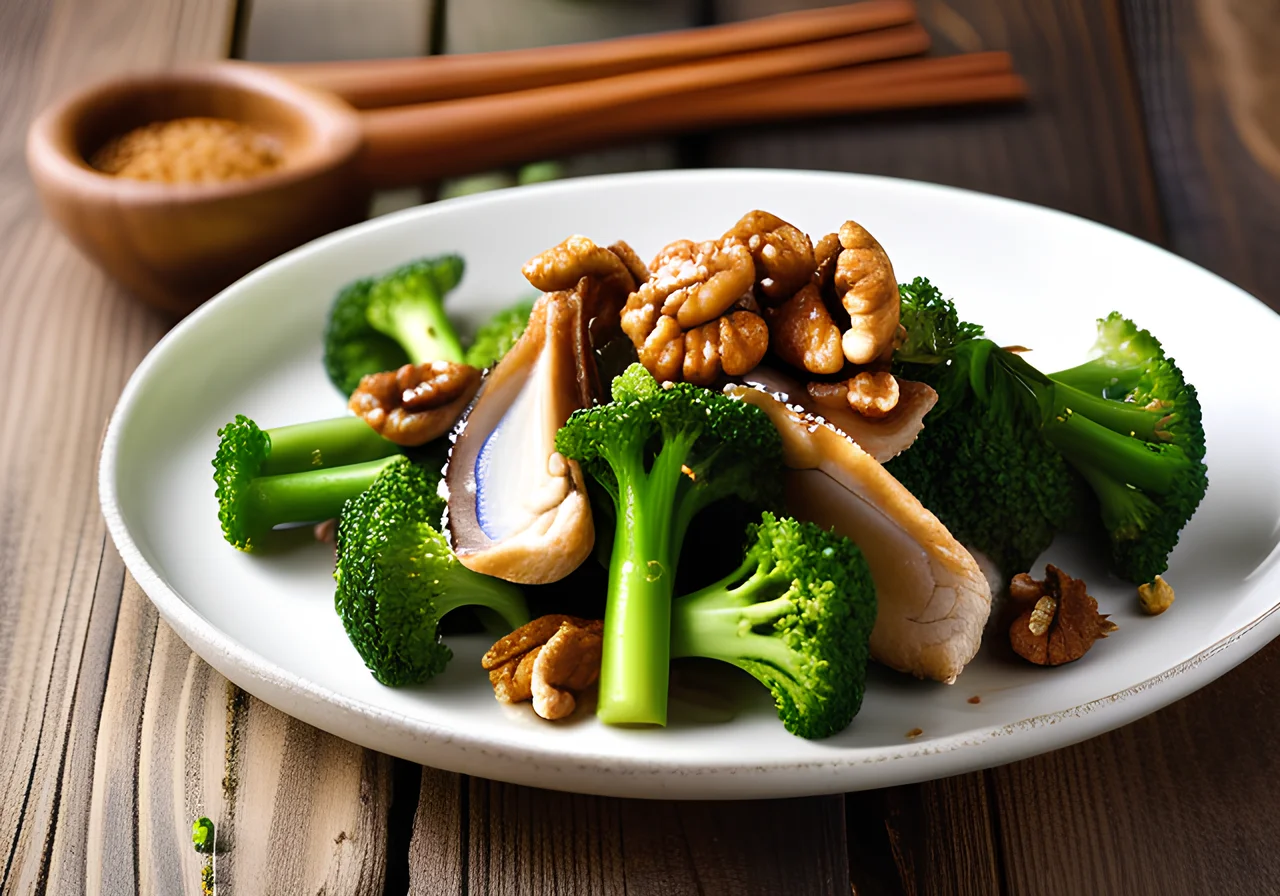 Wok Chicken and Broccoli with Walnuts