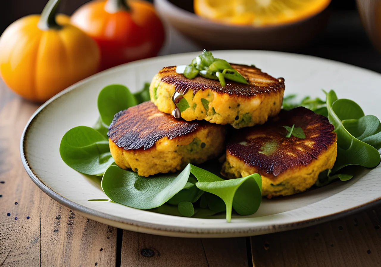 Pumpkin-Parsnip Patties with Green Salad